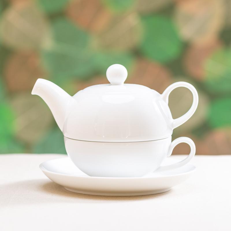 Tea For One Teeset Porzellan weiss –