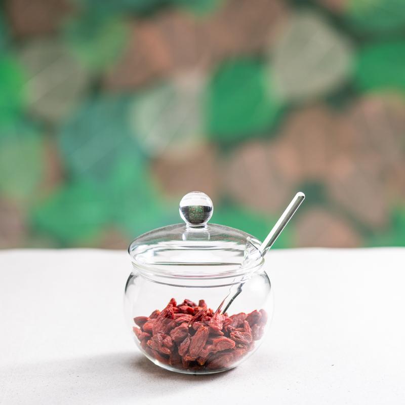 Trendglas Marmeladendose mit Glaslöffel von
