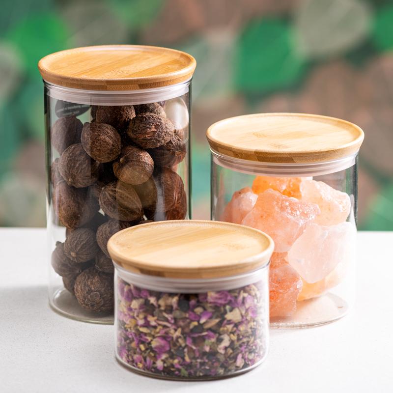 Trendglas Vorratsdose / Teedose mit Holzdeckel 0.4l – teewerk.ch