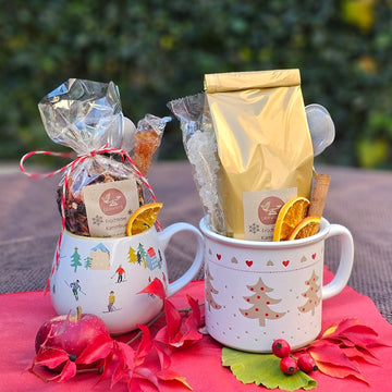 Teegeschenk: Teebecher mit Kaminfeuertee in 2 Varianten