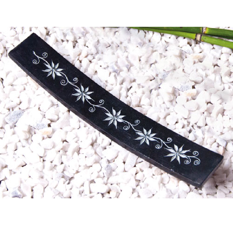 Räucherstäbchenhalter Speckstein mit Blumenmuster