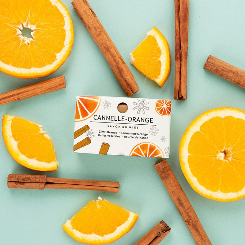 Savon du Midi Zimt Orange Weihnachtsseife 100g vegan, Karité-Seife mit Sheabutter