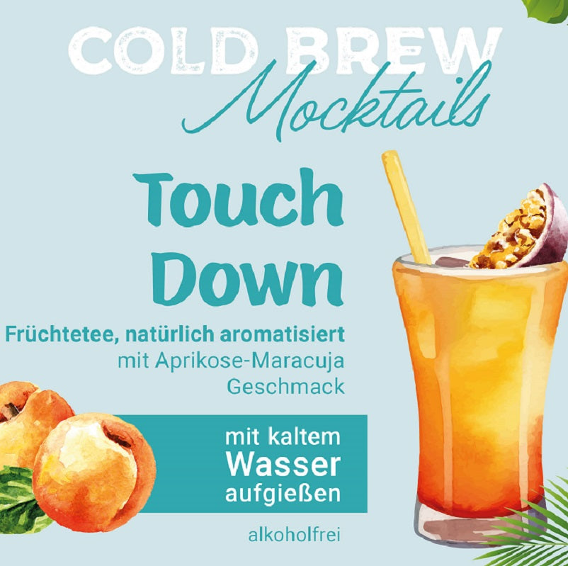 Cold Brew Mocktail Touch Down Aprikose Maracuja natürlich; Eistee zum kalt Aufgiessen