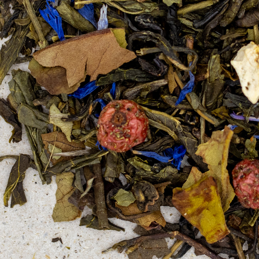 Grüntee Ewiges Leben mit weissem Tee, Ginseng und Johannisbeeren