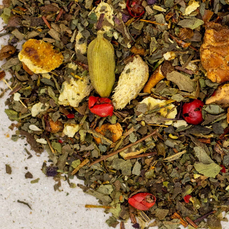 Kräutertee / Gewürztee Tulsi, natürlich, mit Orange & Ingwer
