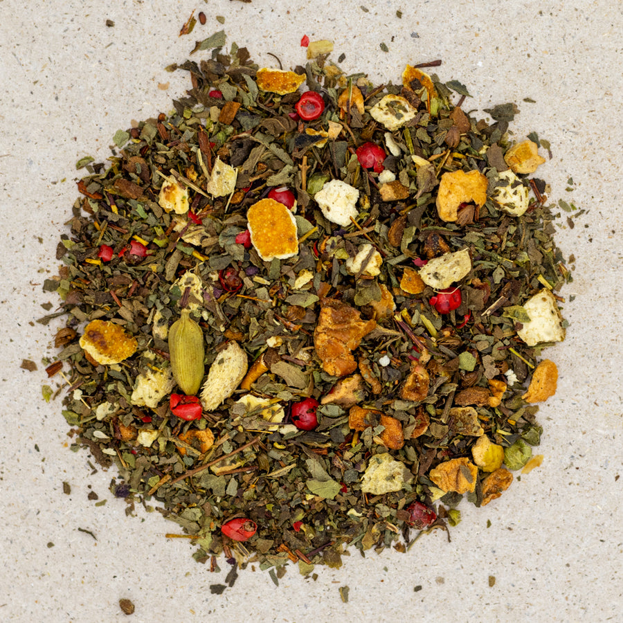Kräutertee / Gewürztee Tulsi, natürlich, mit Orange & Ingwer