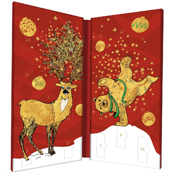 Zotter Schokoladen Adventskalender Bio, Labooko pure Schokoladen, plastikfrei