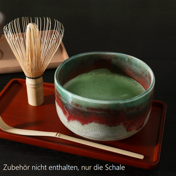 Matcha Schale Japan mit rot-grüner Glasur