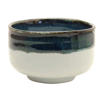 Matcha Schale Japan; weiss mit dunklem Rand