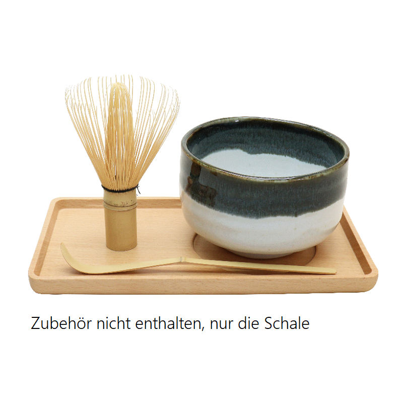 Matcha Schale Japan; weiss mit dunklem Rand