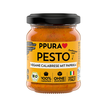 PPura Pesto Calabrese vegan mit Paprika, Bio, 120g