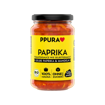 PPura vegane Sugo gelbe Paprika mit Mandeln Bio, Spaghettisauce, Tomatensauce 340g