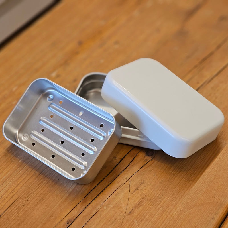 Seifen Reisebox, Seifenbox, Seifenschale mit Abtropfschale & Deckel