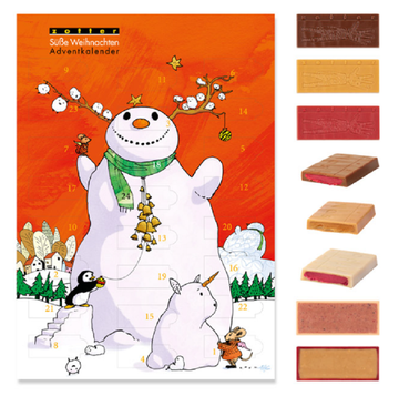 Zotter Schokoladen Adventskalender Bio Süsse Weihnachten, kleine Tafeln, plastikfrei