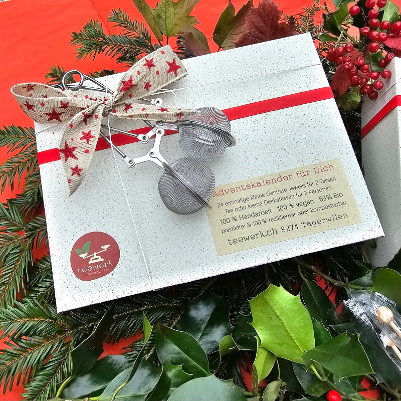 Teewerk Adventskalender für Zwei:  24 x Genuss & Freude bis Weihnachten, plastikfrei - neue Zusammensetzung!