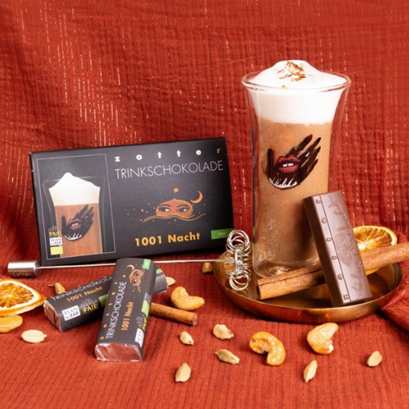 Zotter Bio Trinkschokolade 1001 Nacht, vegan, mit Dattelzucker & Gewürzen