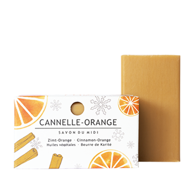 Savon du Midi Zimt Orange Weihnachtsseife 100g vegan, Karité-Seife mit Sheabutter