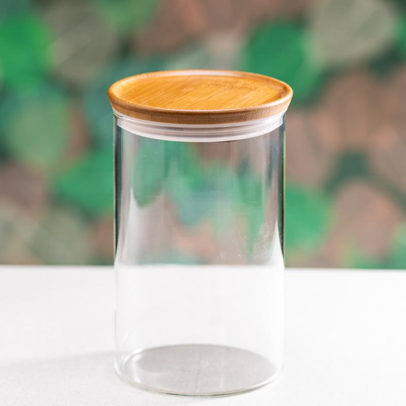 Trendglas Vorratsdose / Teedose mit Holzdeckel 1.2l