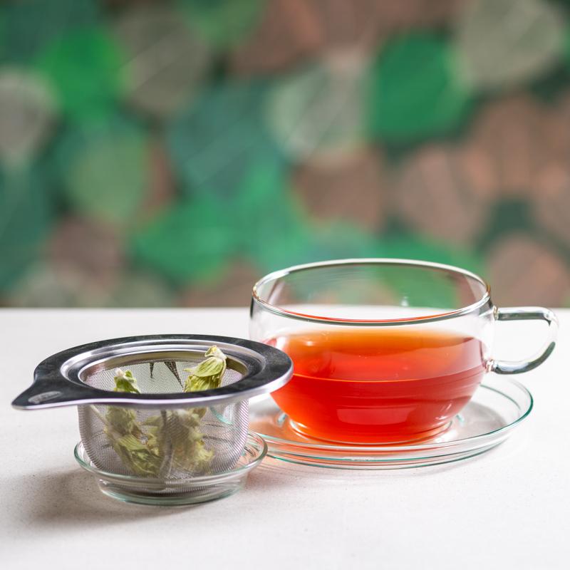 Trendglas Tea Time Tassenset mit Edelstahlsieb und Deckel, 0.4l