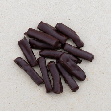 Schokolierter Delikatess Ingwer Bio, schokolierte Ingwerstäbchen, Schokoingwer