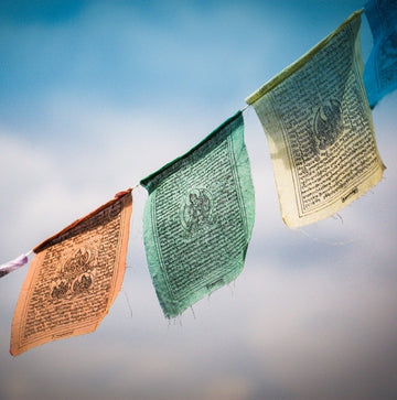 Tibetische Gebetsfahne aus Baumwolle